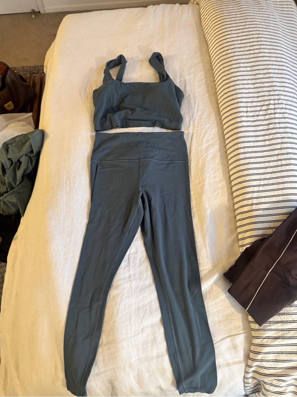 Athleta Slate-Blue Workout Set